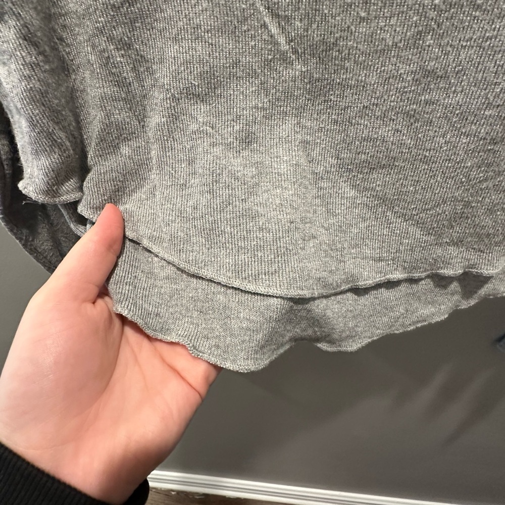 Gray Ribbed Tee - Picture 2 of 4